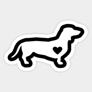 Dachshund Love Heart Graphic Sticker